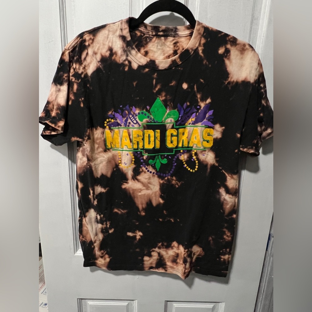 Mardi Gras Vintage Bleach Dyed T-Shirt
